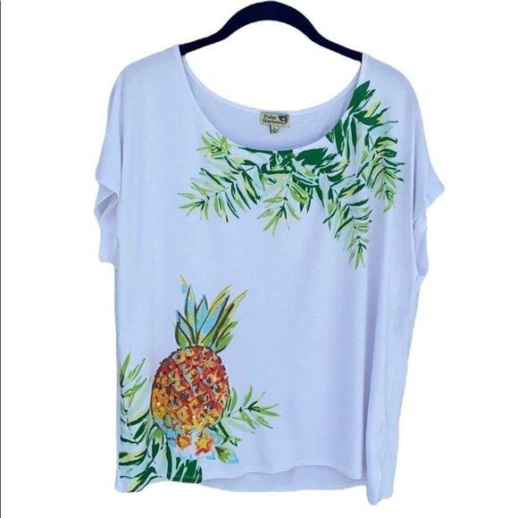 Palm Harbour NWT Sz L Pineapple Tee - Picture 1 of 10